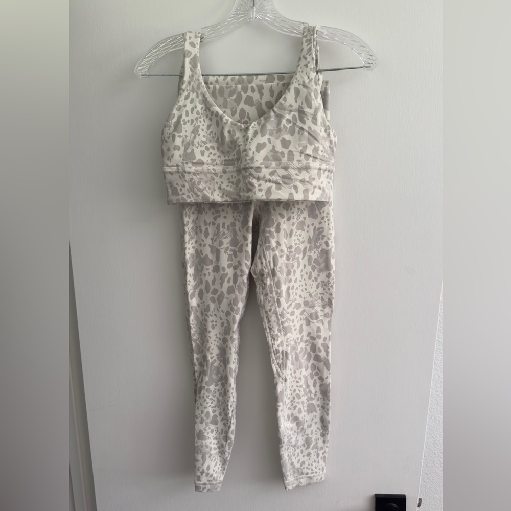 Lululemon white leopard align set